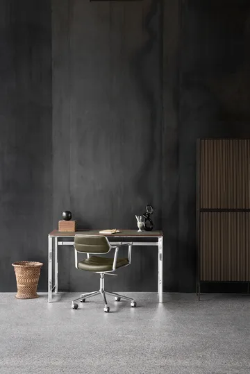 Vipp453+ Swivel kontorsstol med hjul - Pol. aluminium-black leather - Vipp