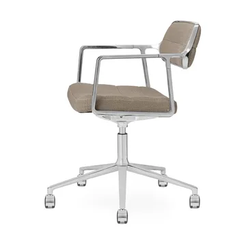 Vipp453+ Swivel kontorsstol med hjul - Pol. aluminium-dark sand - Vipp