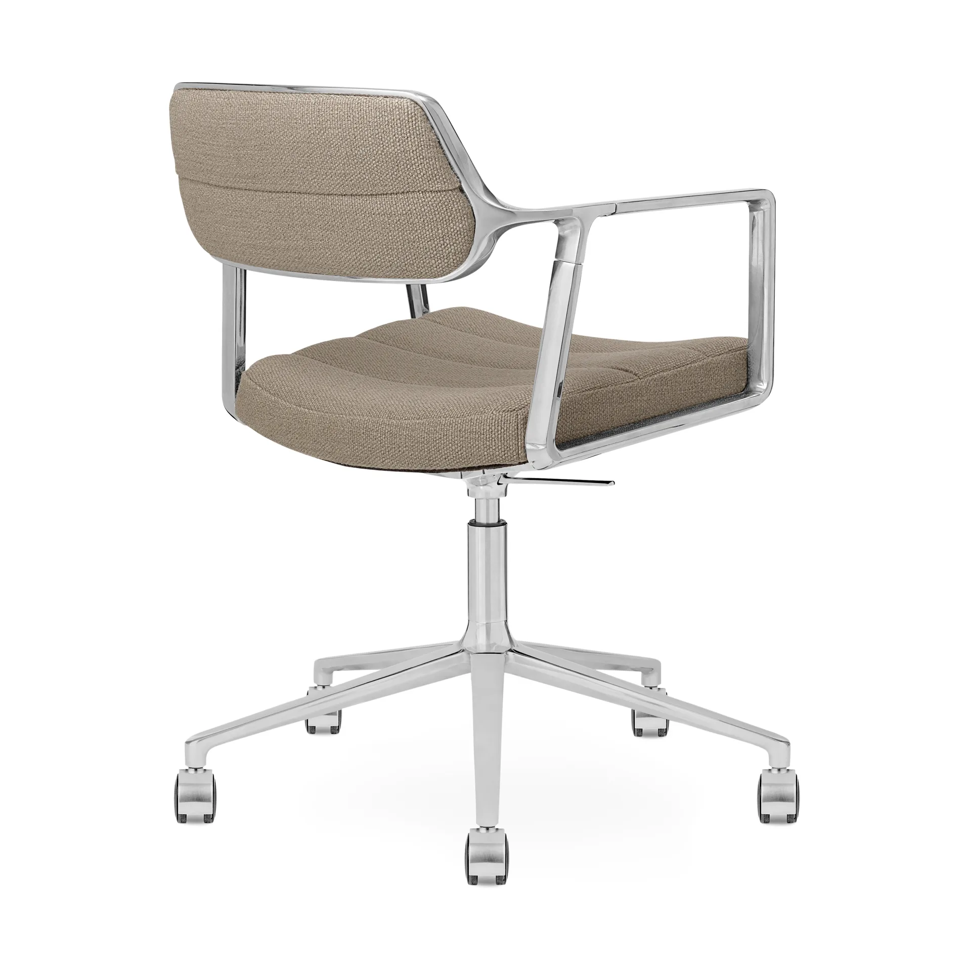 Vipp453+ Swivel kontorsstol med hjul, Pol. aluminium-dark sand Vipp