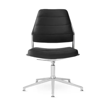 Vipp454+ Swivel chair kontorsstol - Black leather-polished aluminium - Vipp