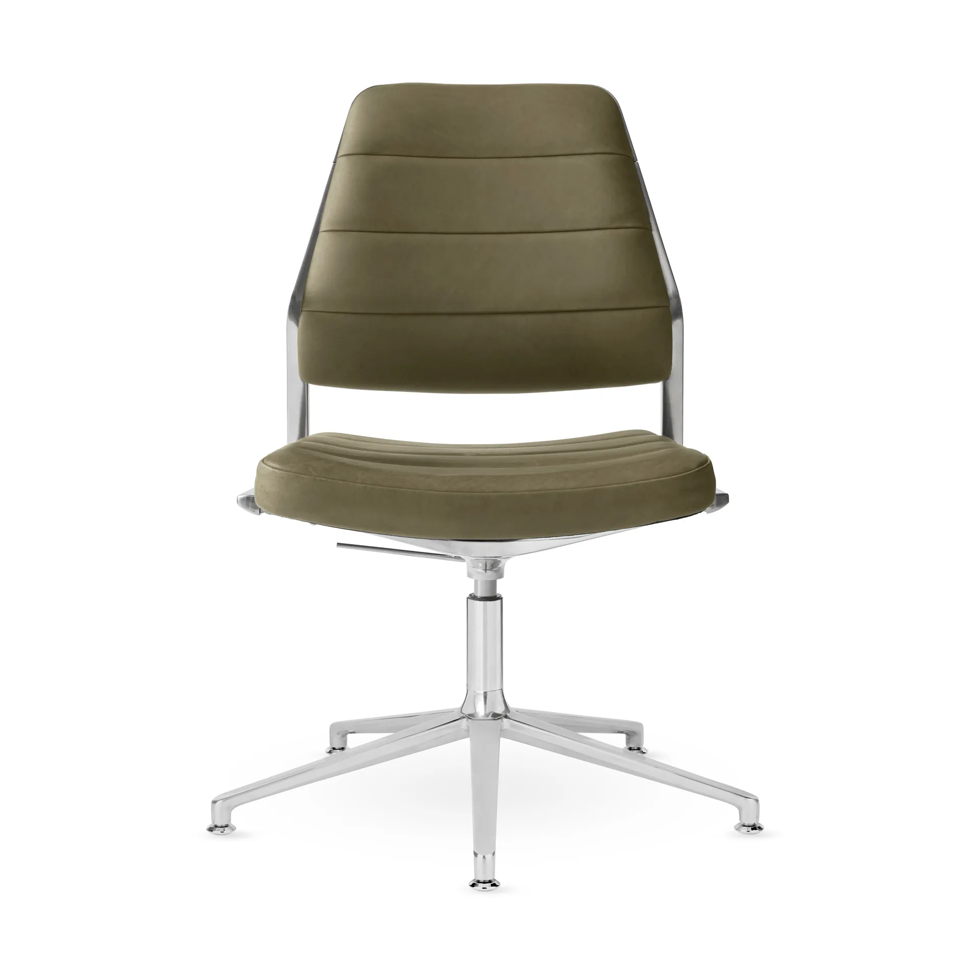 Vipp454+ Swivel chair kontorsstol, Bosco leather green-polished aluminium Vipp