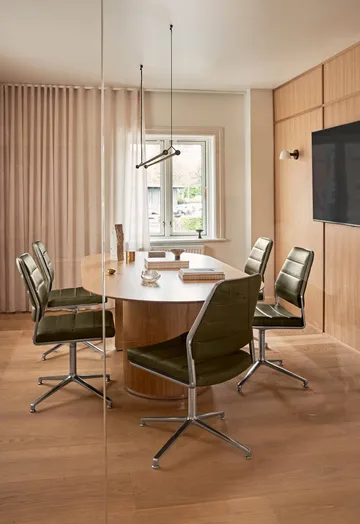 Vipp454 Swivel chair kontorsstol - Bosco leather green-polished aluminium - Vipp
