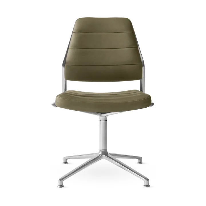 Vipp454 Swivel chair kontorsstol - Bosco leather green-polished aluminium - Vipp