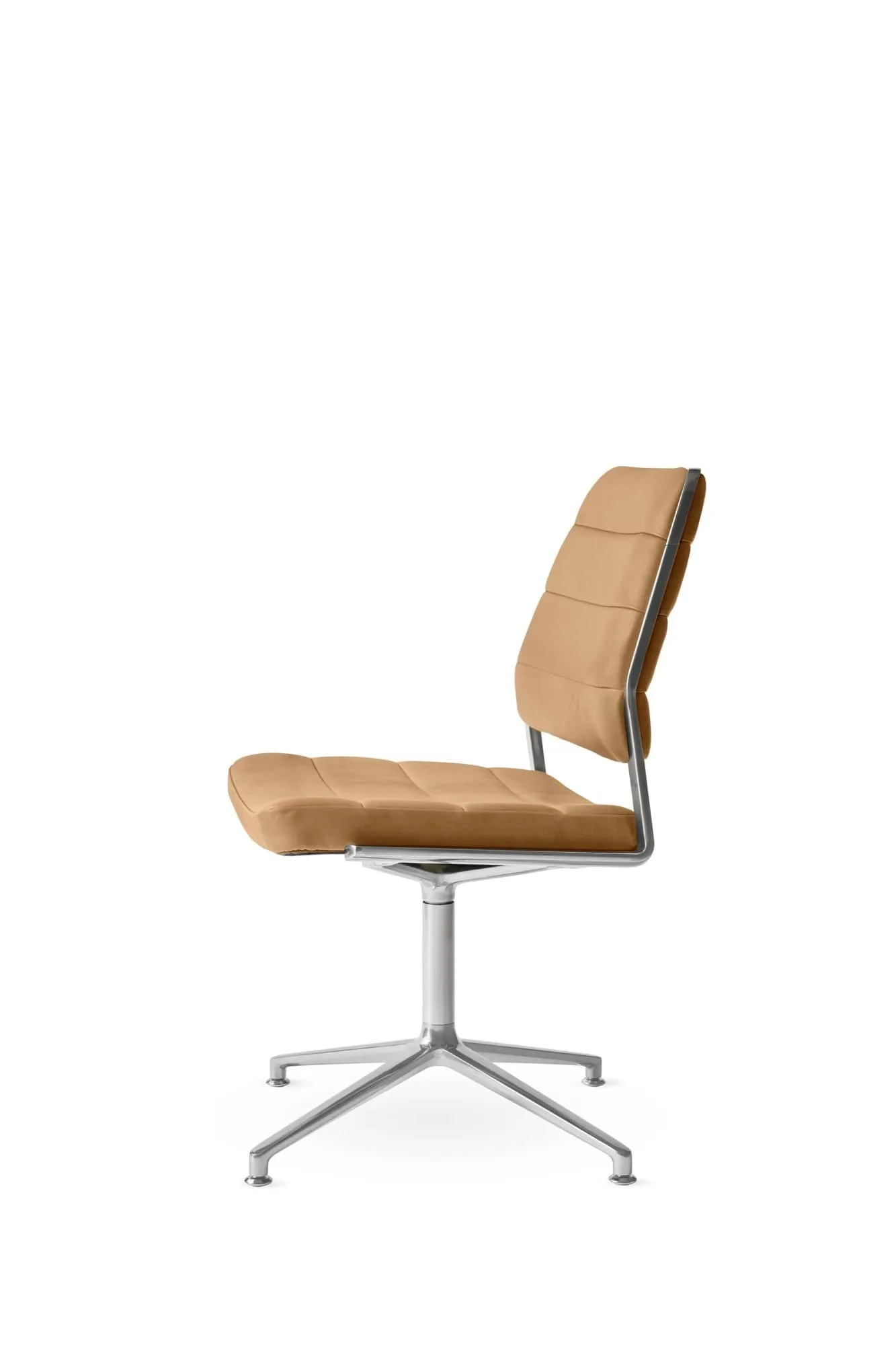 Vipp454 Swivel chair kontorsstol, Camel leather-polished aluminium Vipp