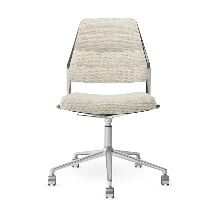 Vipp454+ Swivel chair kontorsstol med hjul - Wavy-polished aluminium - Vipp