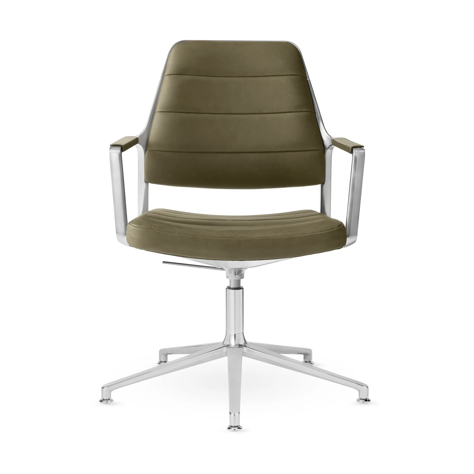 Vipp455+ Swivel chair kontorsstol, Bosco leather-polished aluminium Vipp
