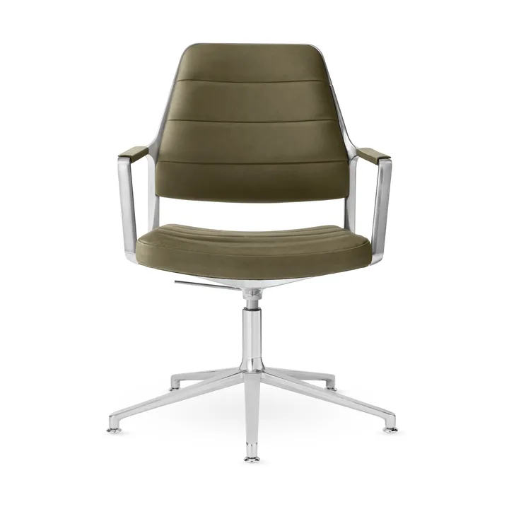 Vipp455+ Swivel chair kontorsstol - Bosco leather-polished aluminium - Vipp