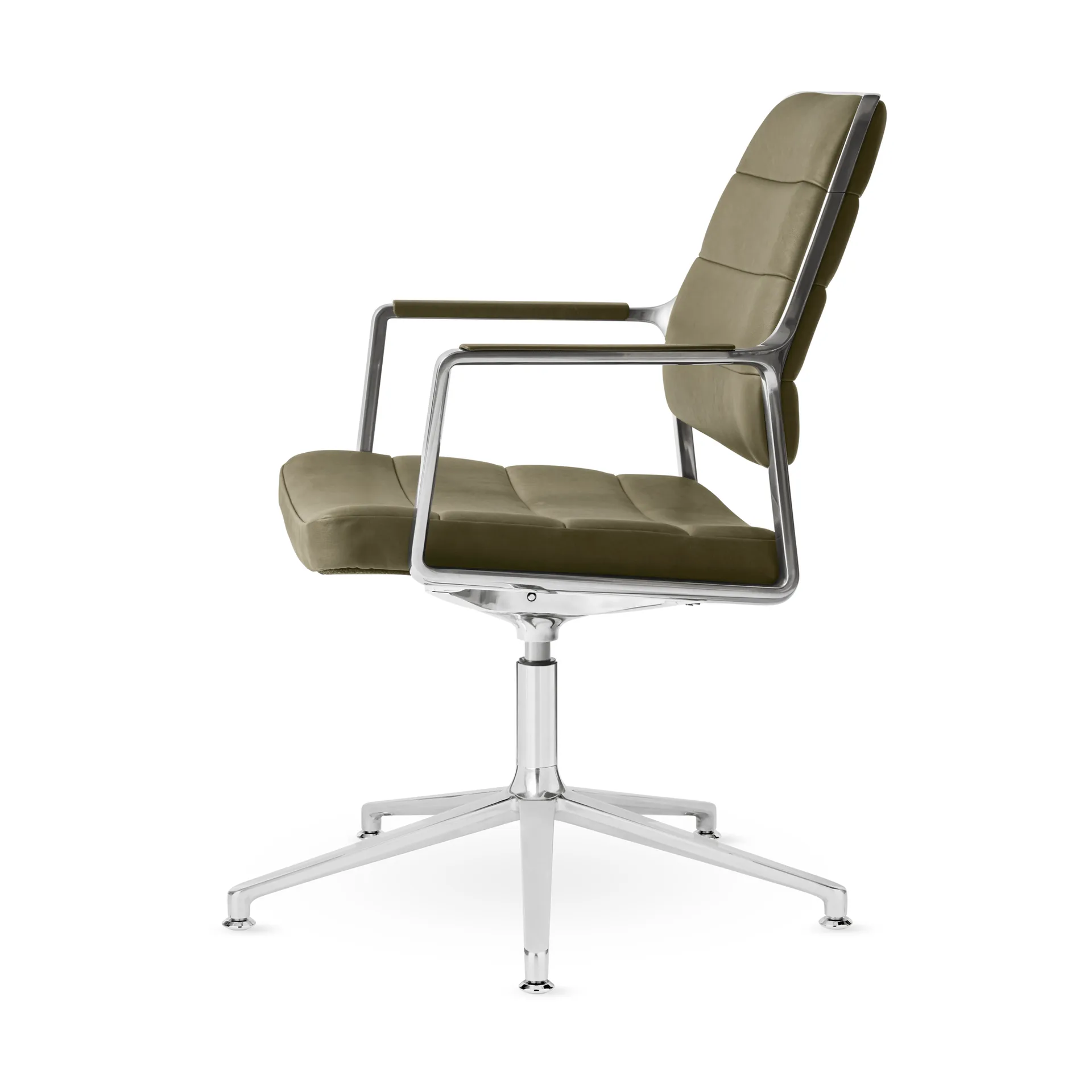 Vipp455+ Swivel chair kontorsstol, Bosco leather-polished aluminium Vipp