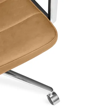Vipp455 Swivel chair kontorsstol med hjul - Camel leather-polished aluminium - Vipp