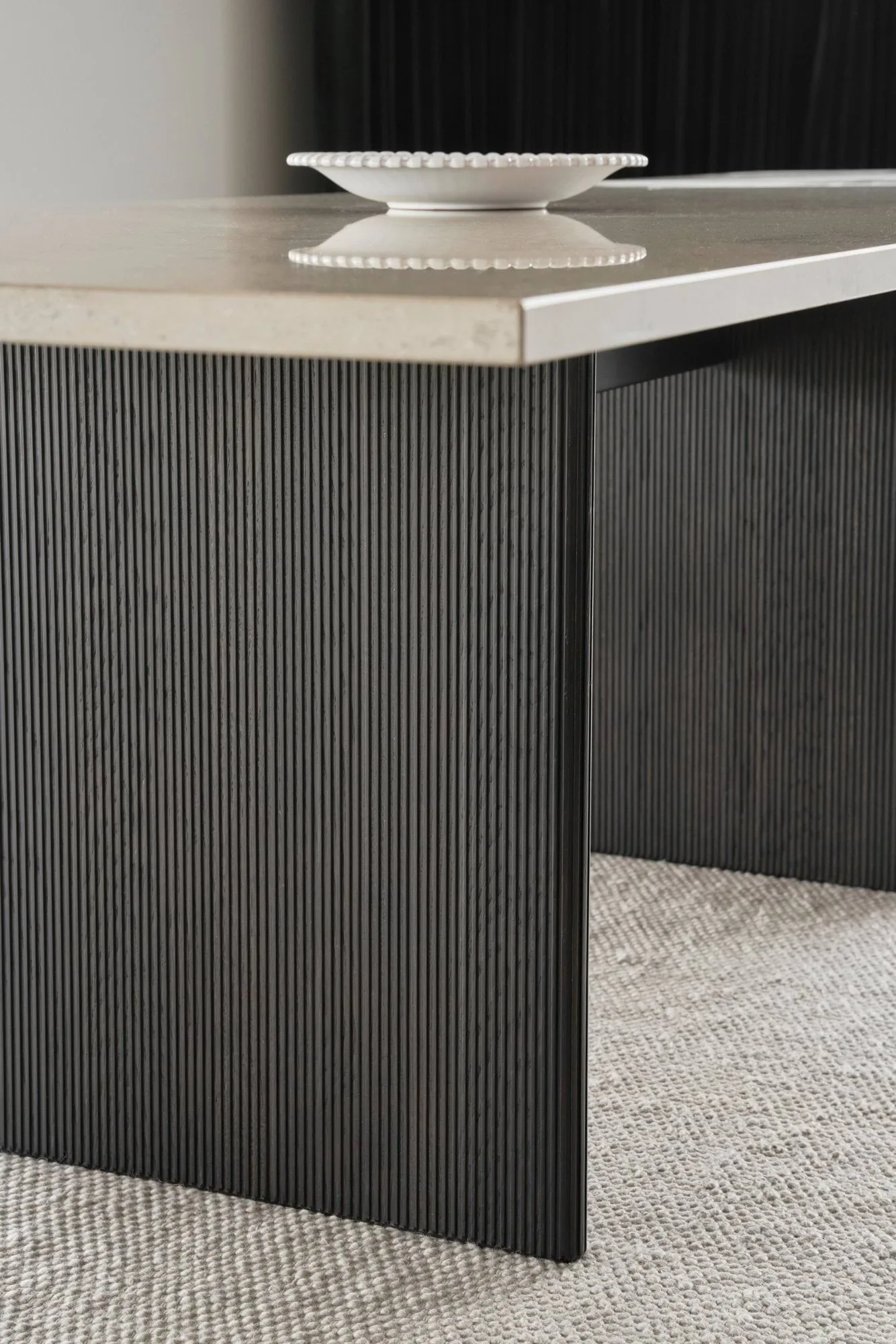 Vipp496 Cabin square bord, Jura Grau Blau-dark oak, 250x100x74 cm Vipp