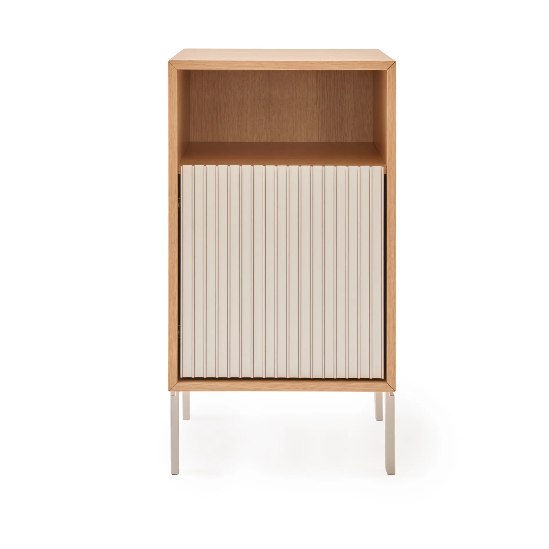 Vipp672 sängbord, Ljus ek-ljus aluminium, 31,5x60x38 cm Vipp