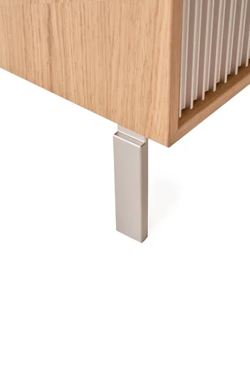 Vipp672 sängbord - Ljus ek-ljus aluminium, 31,5x60x38 cm - Vipp