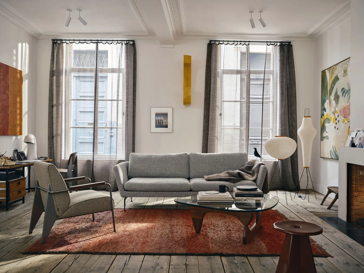 Akari 10A Standard lamp golvlampa, Vit Vitra