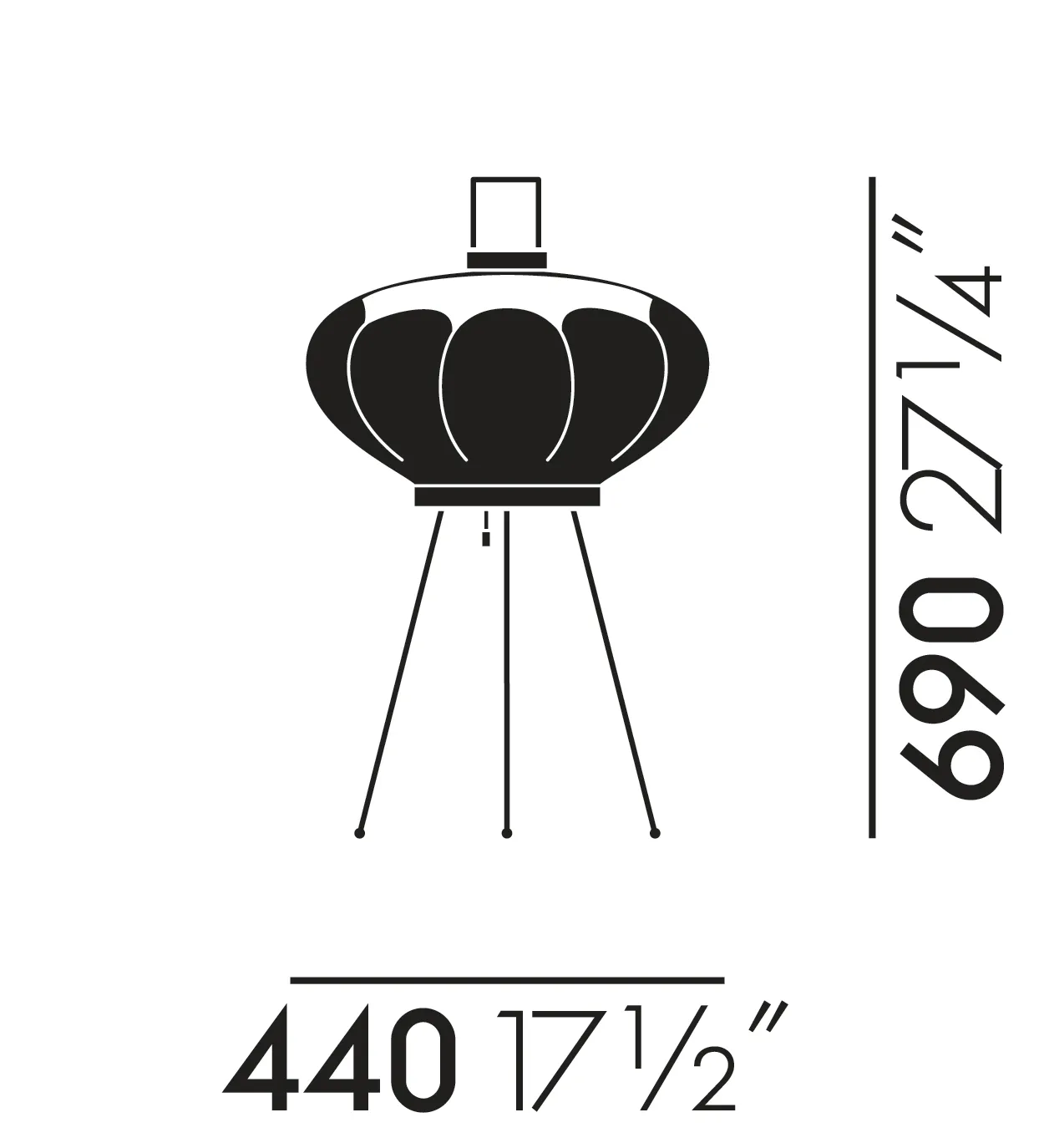 Akari 9AD bordslampa, Vit-Grå Vitra
