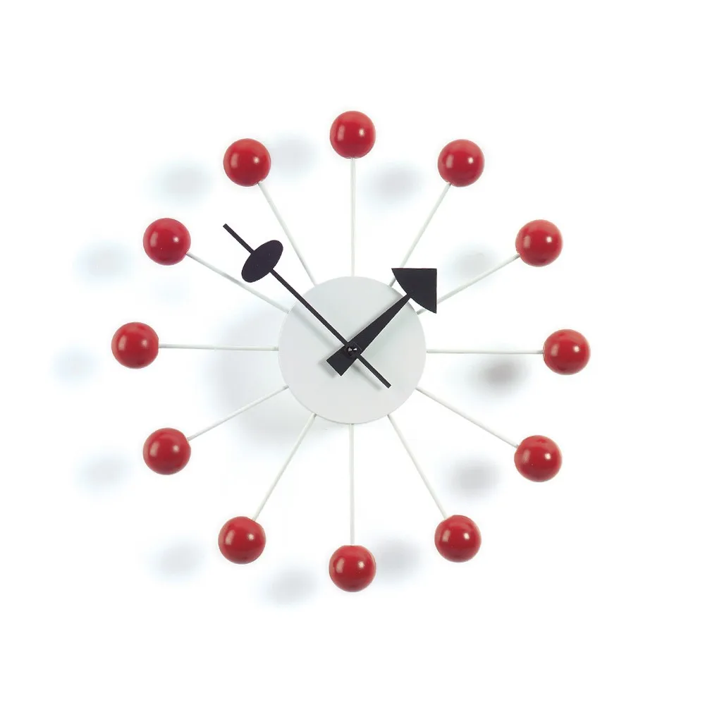Ball Clock väggklocka, Röd Vitra