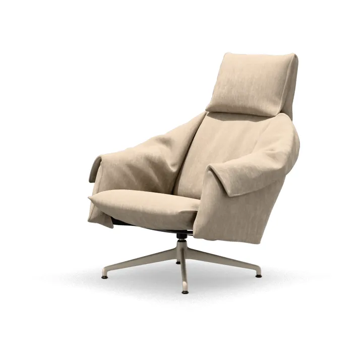Bascule Highback fåtölj - Iroko cream-aluminium/chalk 4-star base, hög rygg - Vitra