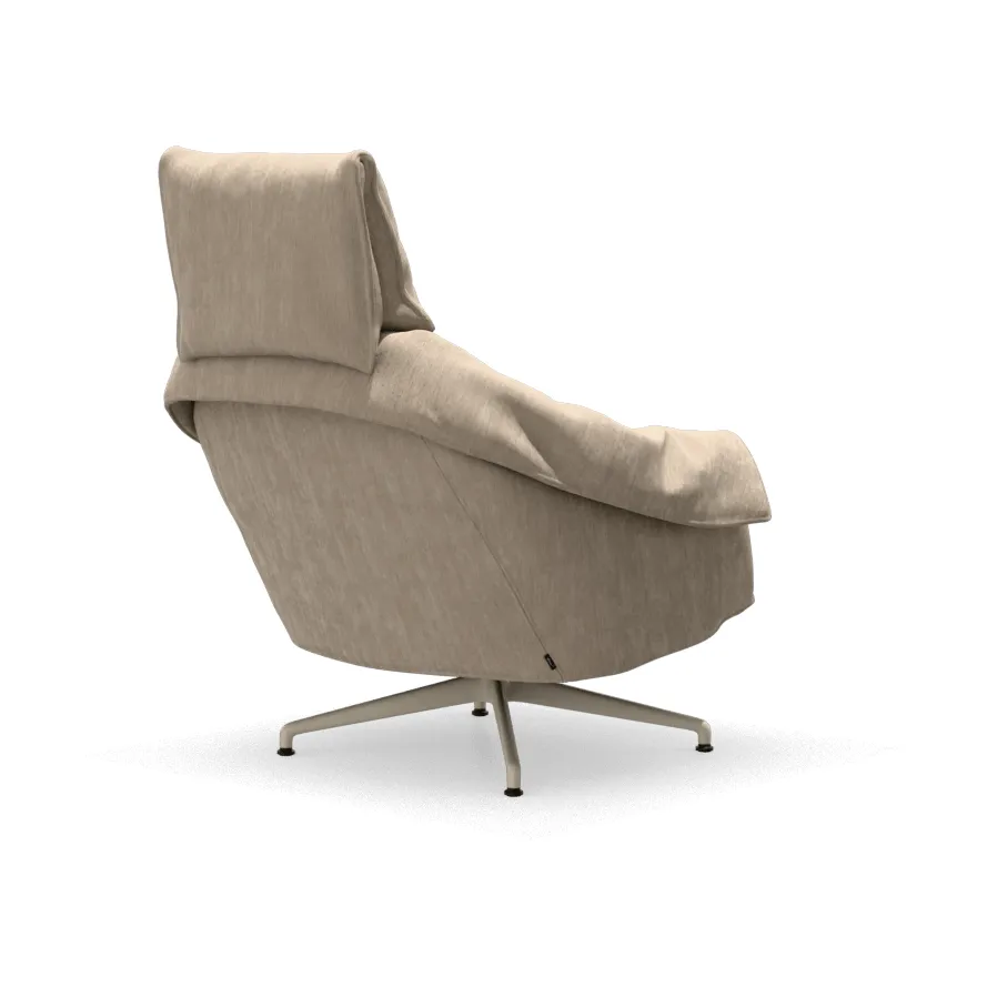 Bascule Highback fåtölj, Iroko cream-aluminium/chalk 4-star base, hög rygg Vitra