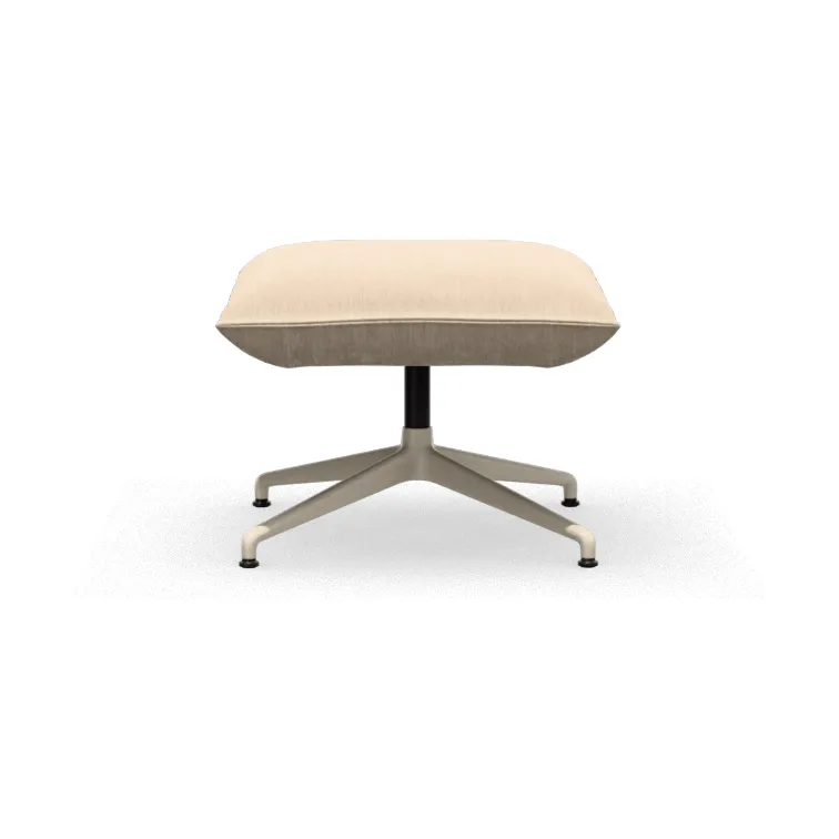 Bascule Ottoman fotpall, Iroko cream-aluminium/chalk 4-star base Vitra