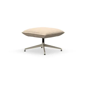 Bascule Ottoman fotpall - Iroko cream-aluminium/chalk 4-star base - Vitra