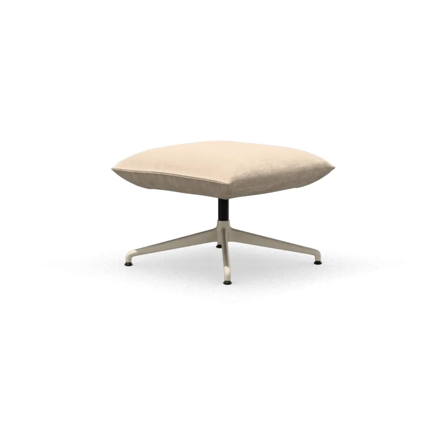 Bascule Ottoman fotpall, Iroko cream-aluminium/chalk 4-star base Vitra