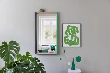 Colour Frame Mirror väggspegel medium - Green-pink - Vitra