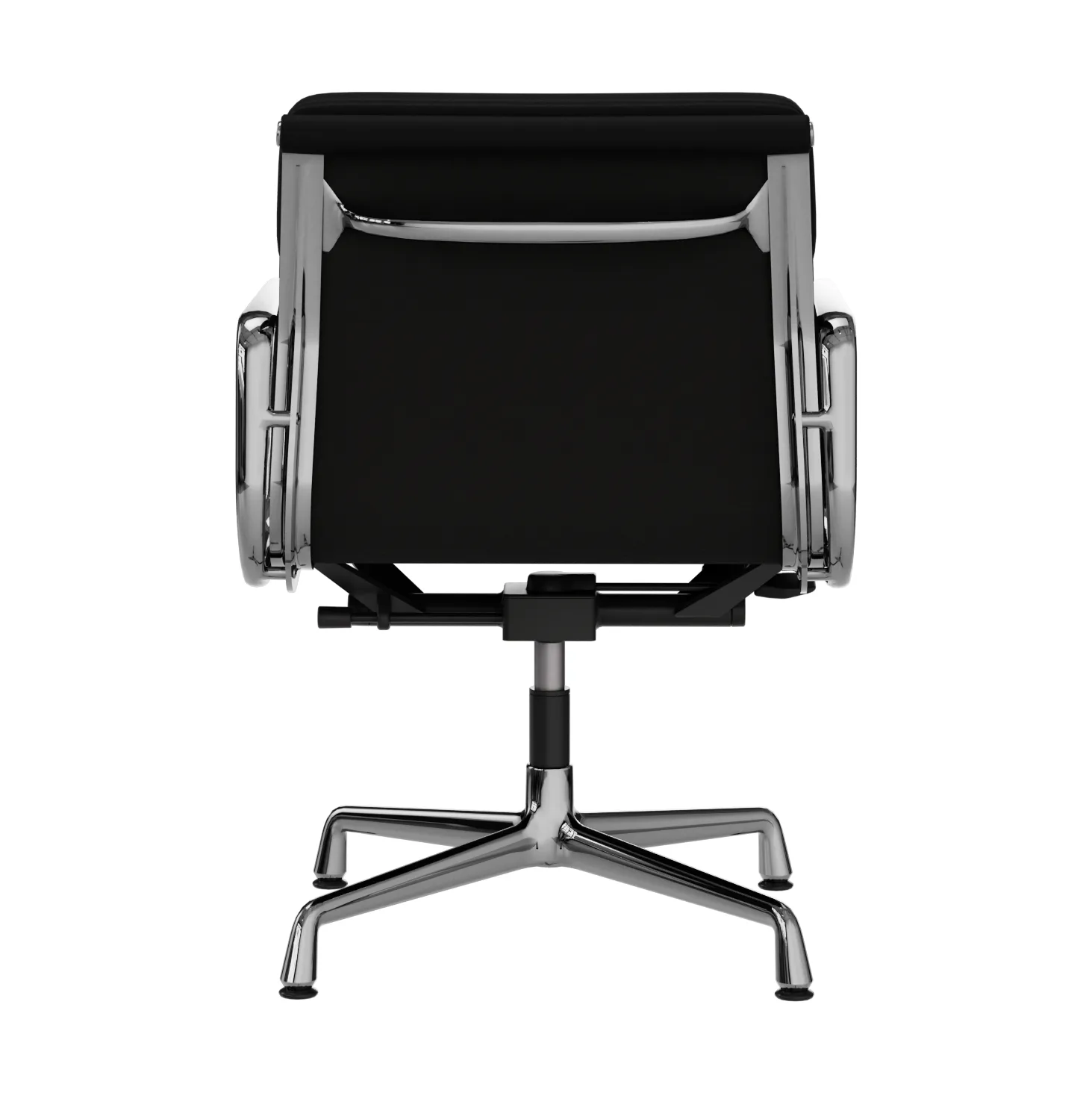 EA 231 Soft Pad Chair kontorsstol felt glides, 66 nero leather L50-chrome Vitra