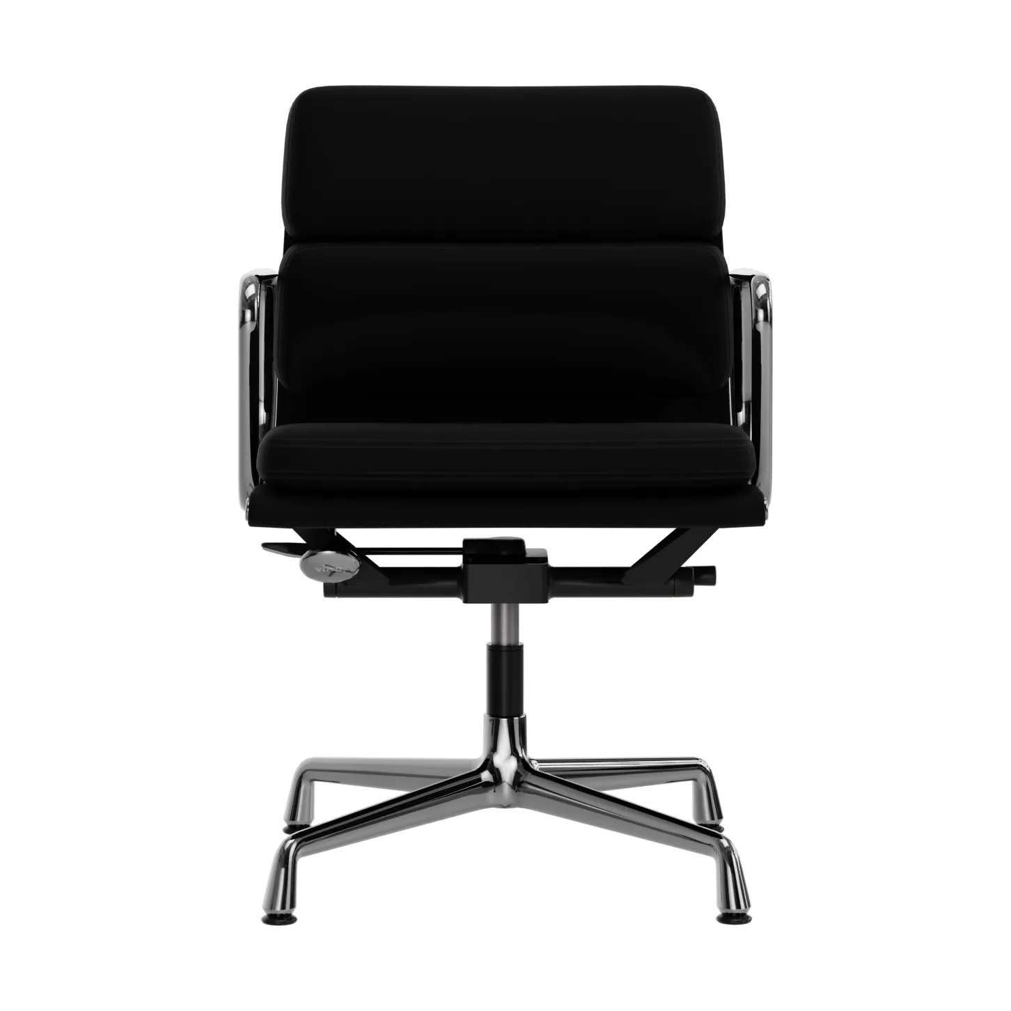 EA 231 Soft Pad Chair kontorsstol felt glides, 66 nero leather L50-chrome Vitra