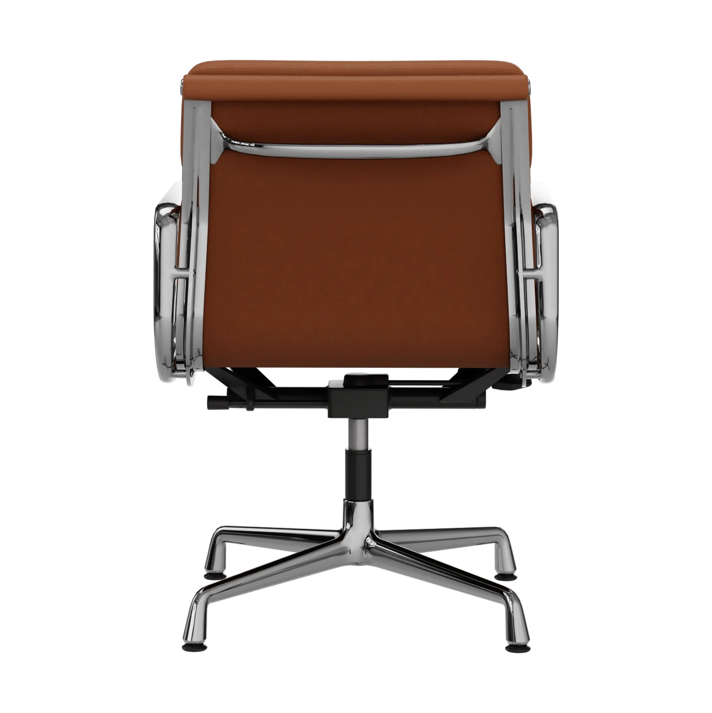 EA 231 Soft Pad Chair kontorsstol felt glides, 97 cognac leather L20-chrome Vitra
