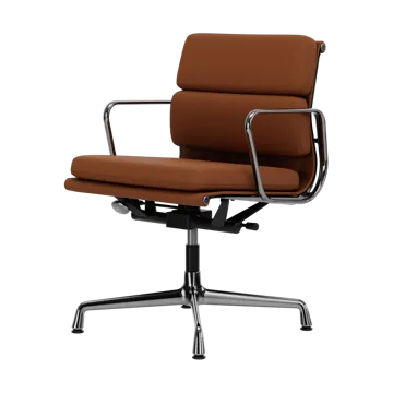 EA 231 Soft Pad Chair kontorsstol felt glides - 97 cognac leather L50-chrome - Vitra