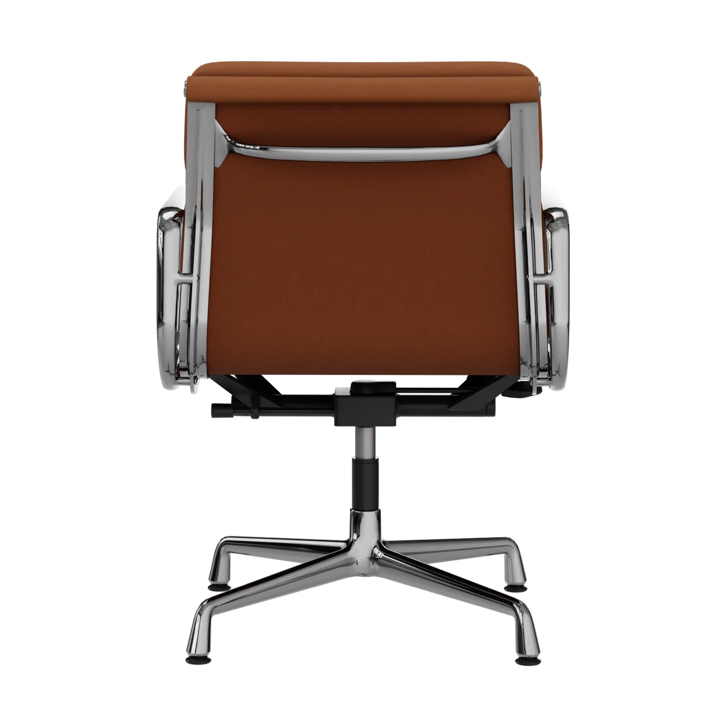 EA 231 Soft Pad Chair kontorsstol felt glides, 97 cognac leather L50-chrome Vitra