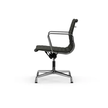 EA132 Aluminium Chair kontorsstol felt glides - 61 umbra grey leather L50-chrome - Vitra