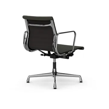 EA132 Aluminium Chair kontorsstol felt glides - 61 umbra grey leather L50-chrome - Vitra