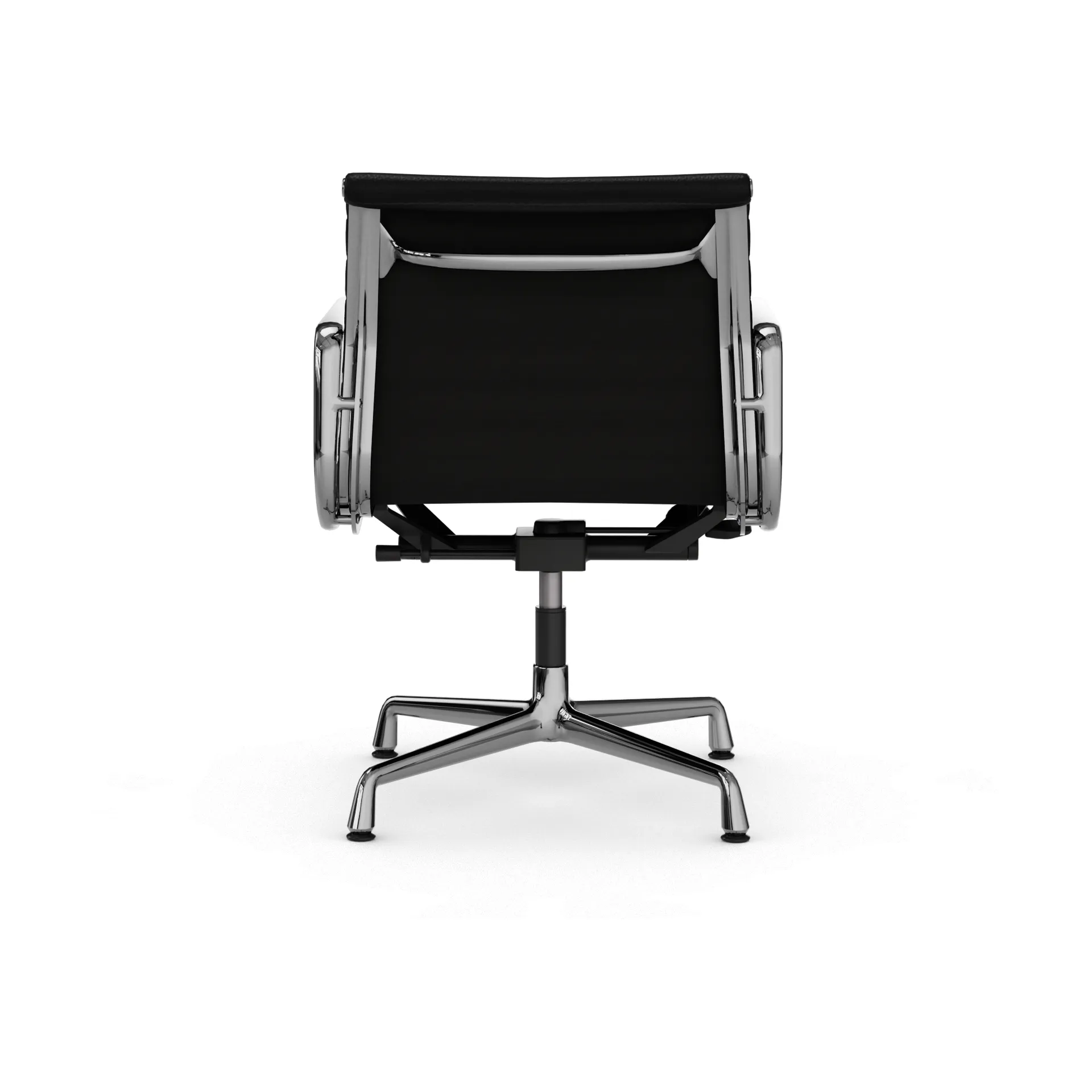 EA132 Aluminium Chair kontorsstol felt glides, 66 nero leather L20-chrome Vitra