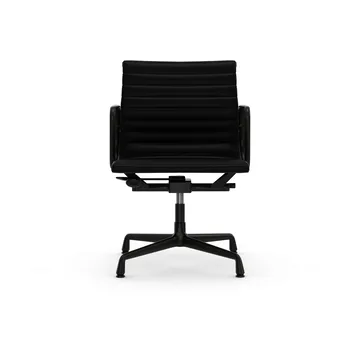 EA132 Aluminium Chair kontorsstol felt glides - 66 nero leather L20-deep black - Vitra