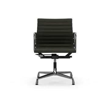 EA132 Aluminium Chair kontorsstol felt glides - 69 umbra grey leather L50-polished - Vitra