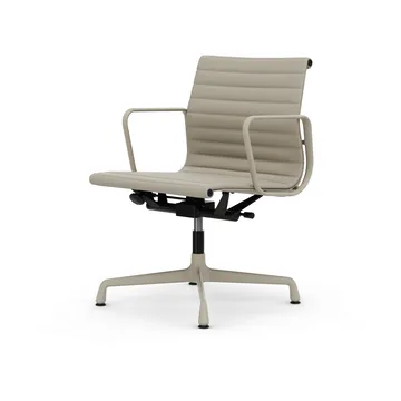 EA132 Aluminium Chair kontorsstol felt glides - 73 Clay leather-37 chalk powder coated - Vitra