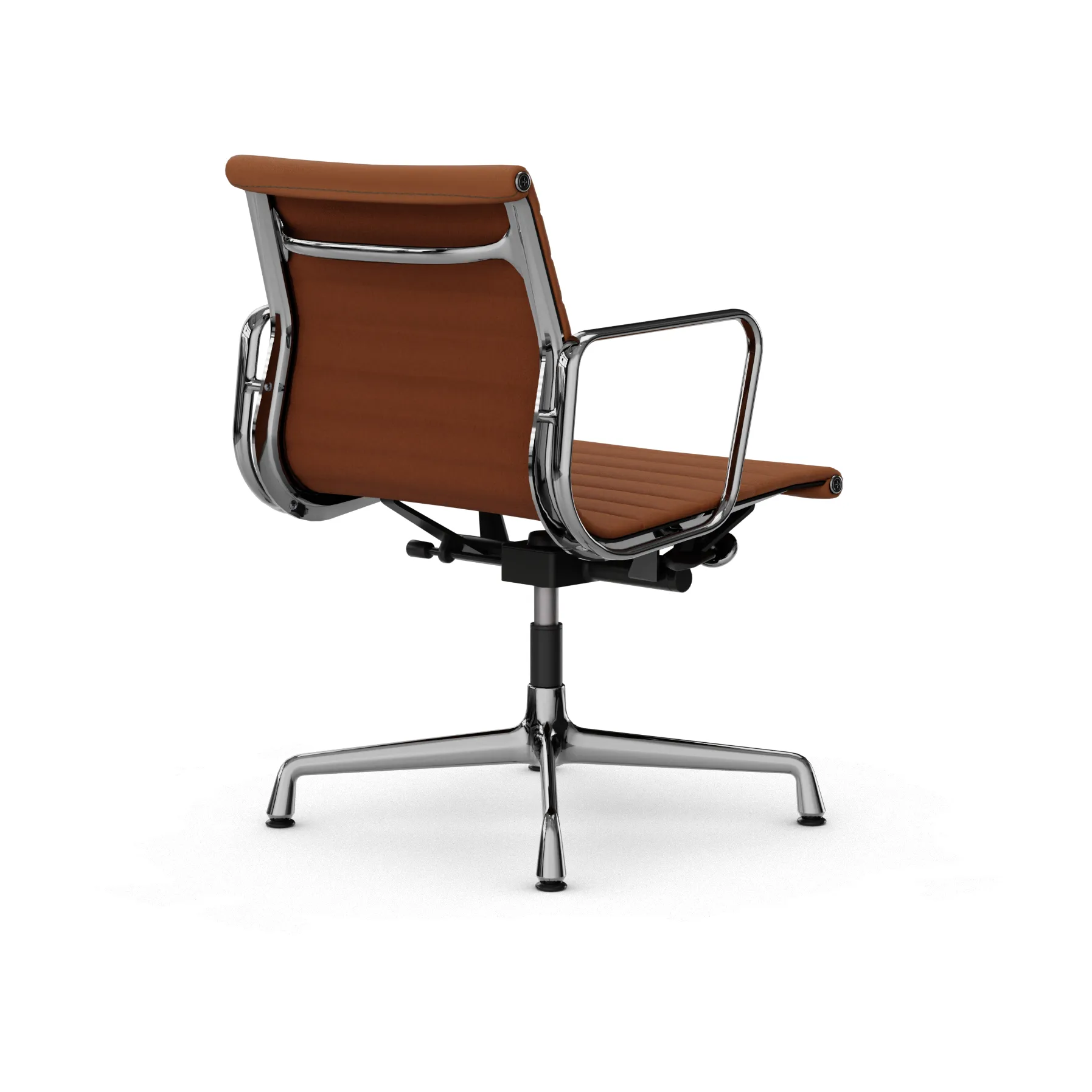EA132 Aluminium Chair kontorsstol felt glides, 97 cognac leather L50-chrome Vitra