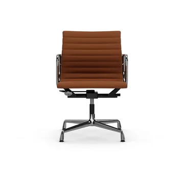 EA132 Aluminium Chair kontorsstol felt glides - 97 cognac leather L50-chrome - Vitra