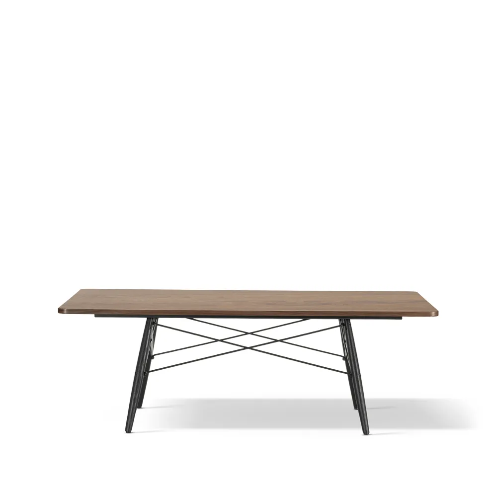 Eames coffee table soffbord svartbetsade askben, American walnut stor Vitra
