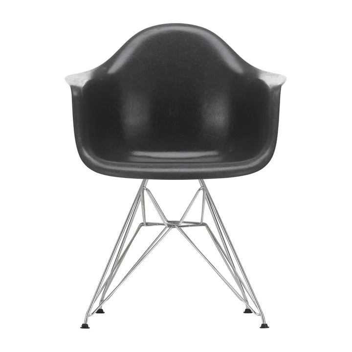 Eames fiberglass armchair DAR karmstol - Elephant hide grey-Chrome - Vitra