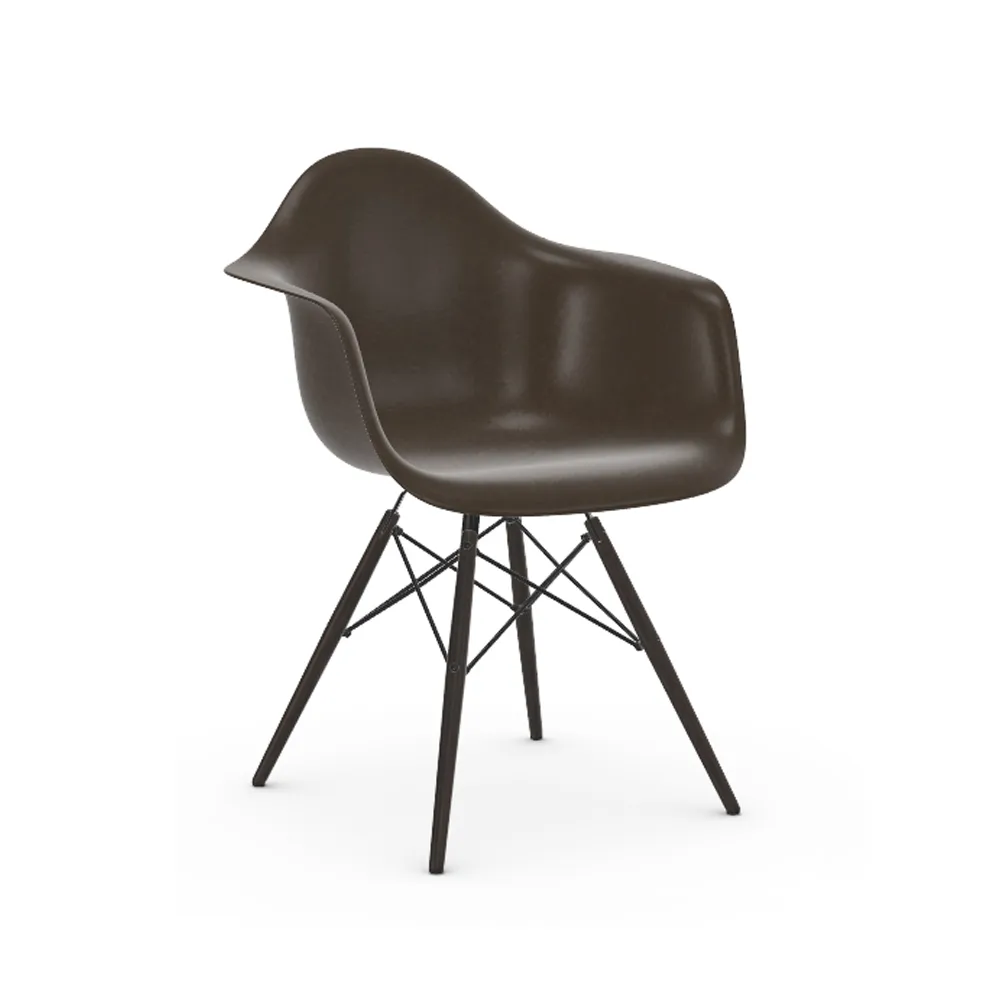 Eames Fiberglass Armchair DAW karmstol, Elephant hide grey-black maple Vitra