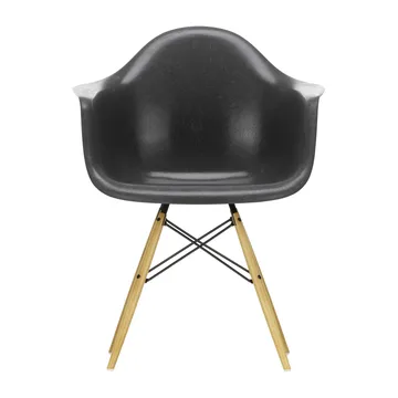 Eames Fiberglass Armchair DAW karmstol - elephant hide grey, lönnben - Vitra