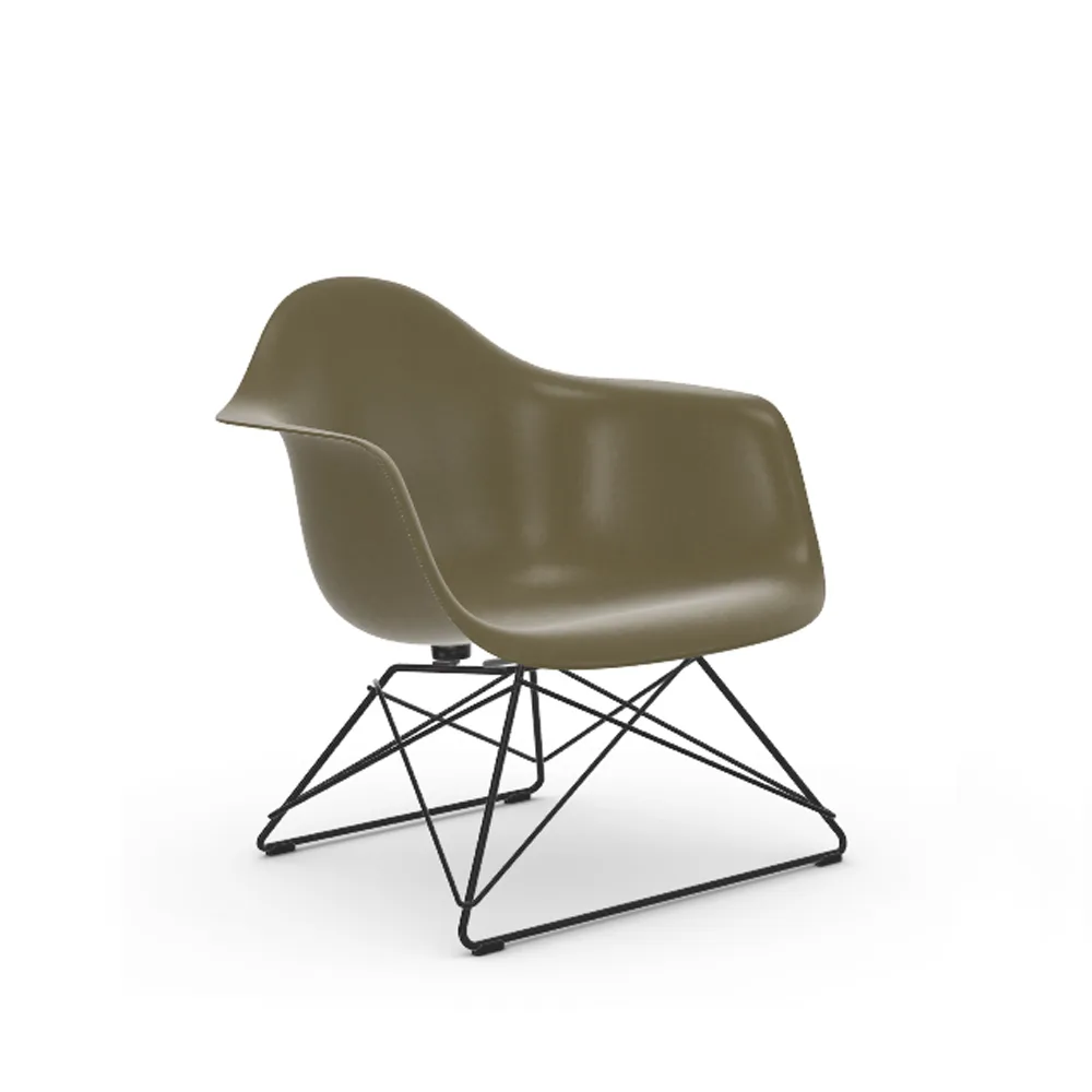 Eames fiberglass armchair LAR fåtölj, Raw umber-Black Vitra