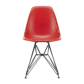 Eames Fiberglass Side Chair DSR stol - Classic red-Dark basic - Vitra