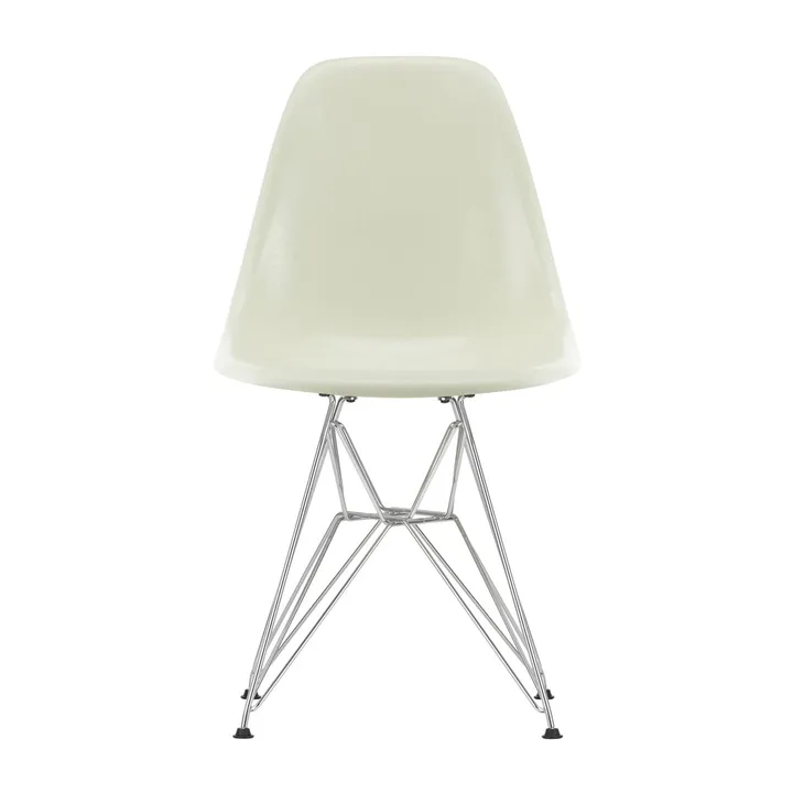 Eames Fiberglass Side Chair DSR stol - Parchment-Chrome - Vitra
