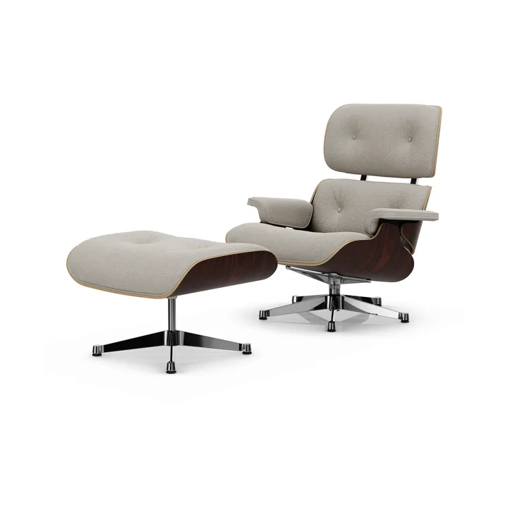 Eames Lounge Chair & Ottoman new dimensions - 01 Ivory-pearl-05 santos palisander-pol. steel - Vitra