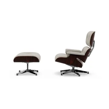 Eames Lounge Chair & Ottoman new dimensions - 01 Ivory-pearl-05 santos palisander-pol. steel - Vitra