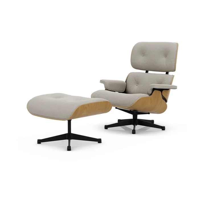 Eames Lounge Chair & Ottoman new dimensions - 01 Ivory-pearl-27 chestnut black-black steel - Vitra