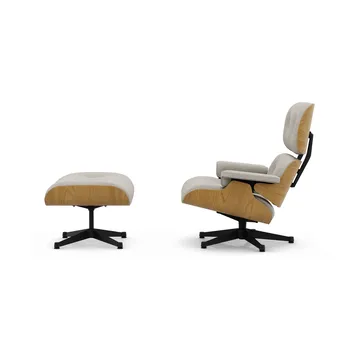 Eames Lounge Chair & Ottoman new dimensions - 01 Ivory-pearl-27 chestnut black-black steel - Vitra