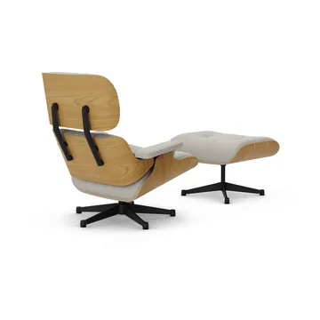 Eames Lounge Chair & Ottoman new dimensions - 01 Ivory-pearl-27 chestnut black-black steel - Vitra
